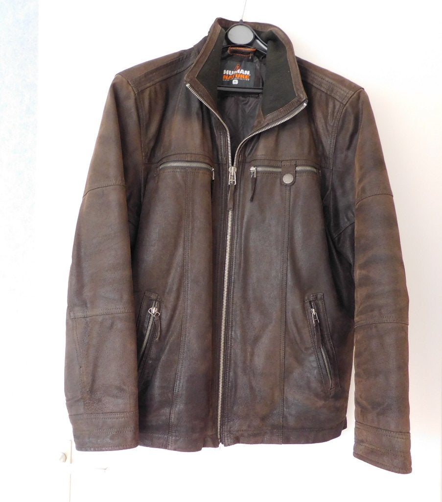 Leren Heren Jas Human Nature XL, Bruin, Maat 56/58 (XL), Ophalen of Verzenden, Zo goed als nieuw