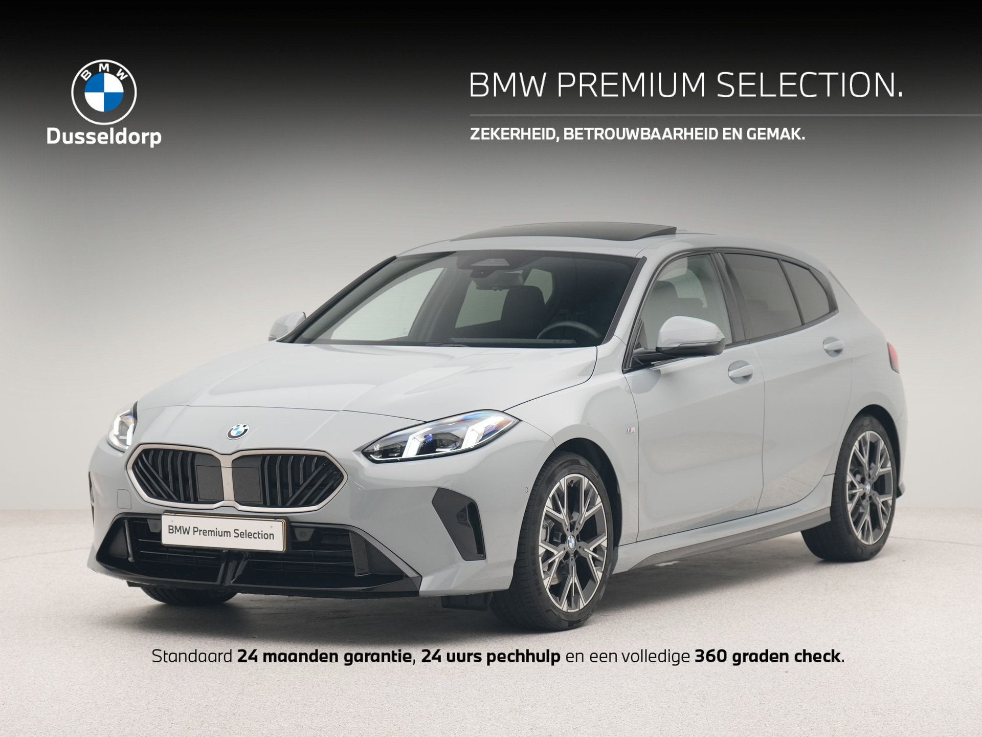 BMW 1 Serie 120 M-Sport | Trekhaak | Panoramadak (bj 2025), Dealer onderhouden, Gebruikt, 156 pk, Met garantie (alle)