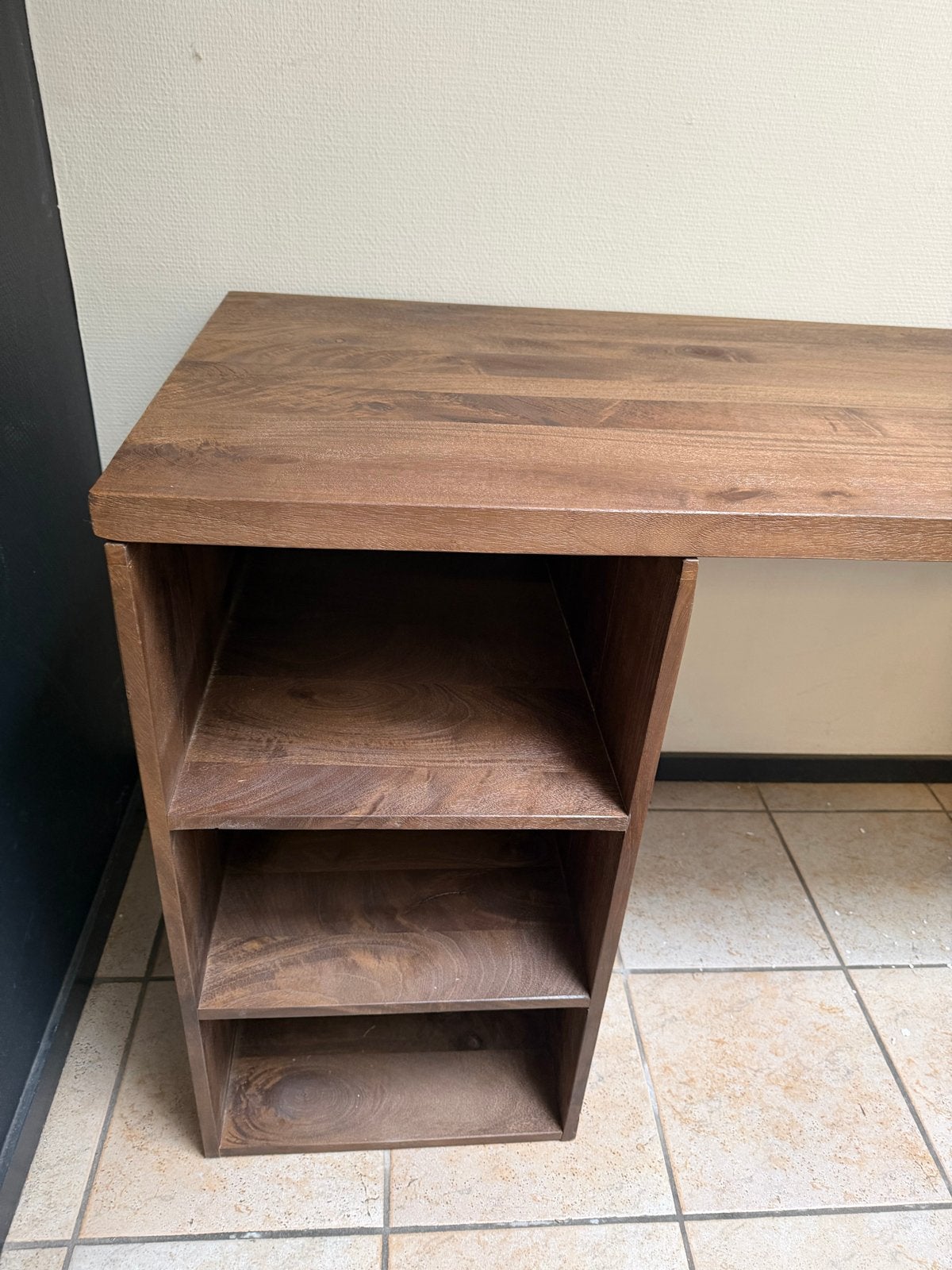 Deja Living bureau walnoot mangohout, Huis en Inrichting, Bureaus, Opbergruimte, 160 cm, Overige merken, Overige materialen
