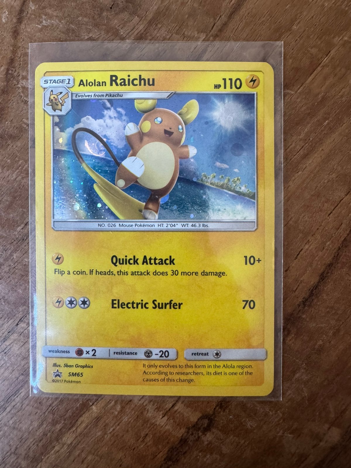 Alolan Raichu Holo Promo SM65 – Pokémon kaart Swirl, Ophalen of Verzenden, Zo goed als nieuw