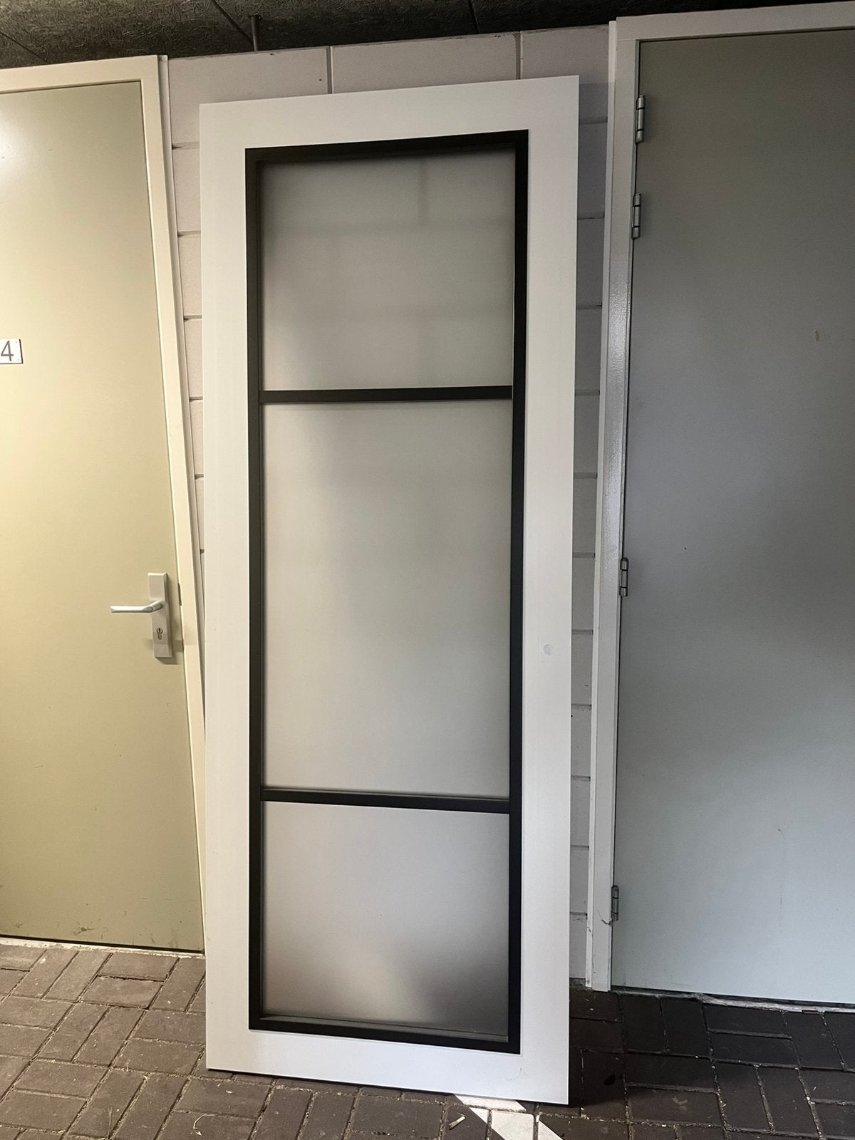 Svedex Binnendeur Glas 233x88 cm | Wit Zwart | Industrieel, Deurkozijn, Zo goed als nieuw, Hout, Ophalen