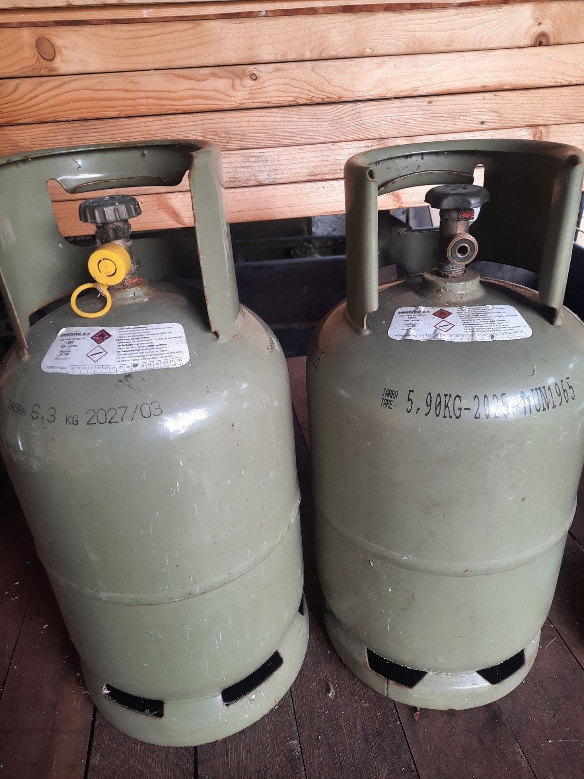 2x Gasfles - 1 vol 1 half leeg, Ophalen, Gebruikt, Kraljevo