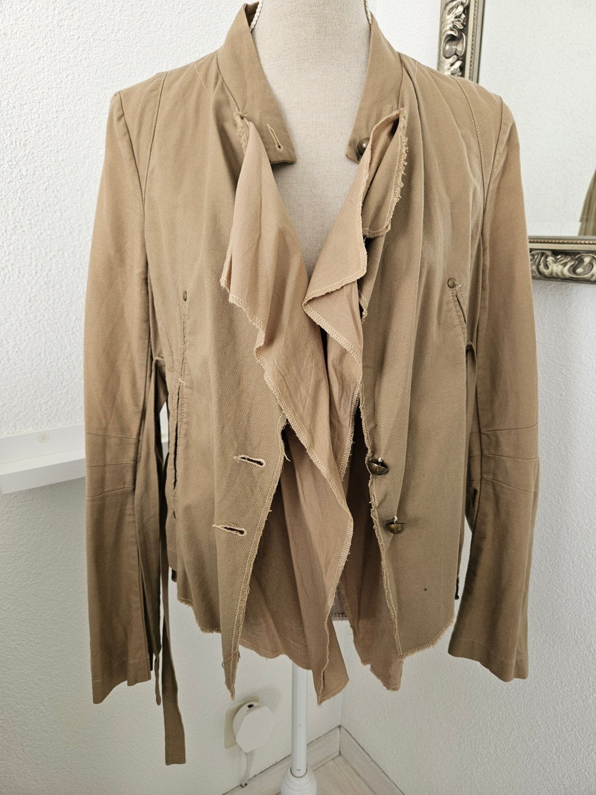 IKKS beige jasje maat 44 met ceintuur, IKKS, Beige, Maat 42/44 (L), Ophalen of Verzenden
