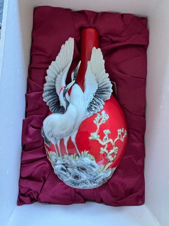 Vaas kraanvogel uit Taiwan nieuw franz collectie ca 290 euro, Ophalen