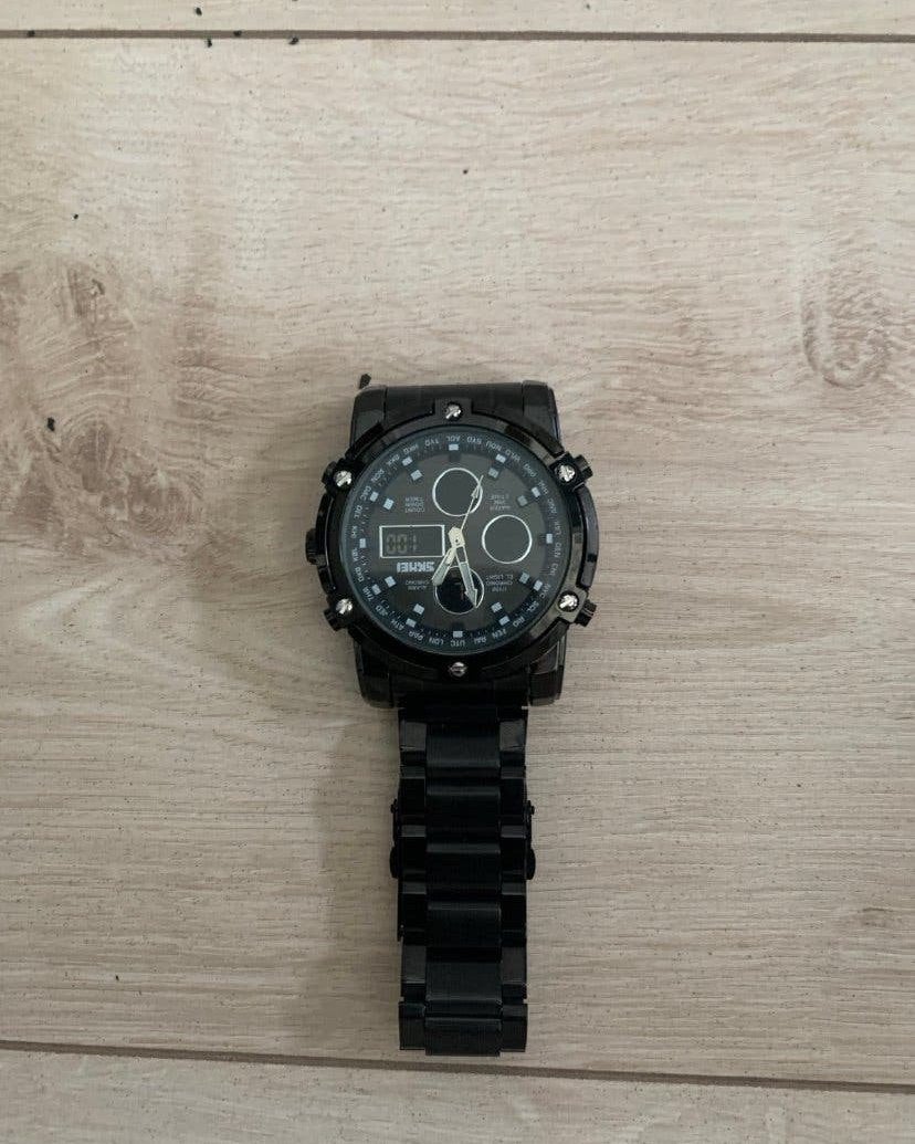 SKMEI Herenhorloge - Zwart, Zo goed als nieuw, Overige merken, Staal, Polshorloge, Ophalen of Verzenden