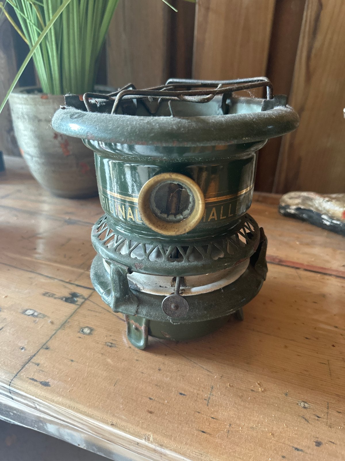 Vintage Groene Petroleum Kooktoestel / Kachel, Ophalen