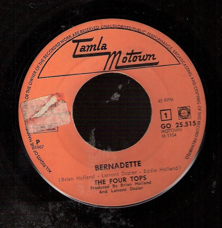 Four Tops - Bernadette -TAMLA MOTOWN KLASSIEKER 1967, Cd's en Dvd's, Vinyl Singles, Gebruikt, R&B en Soul, Ophalen