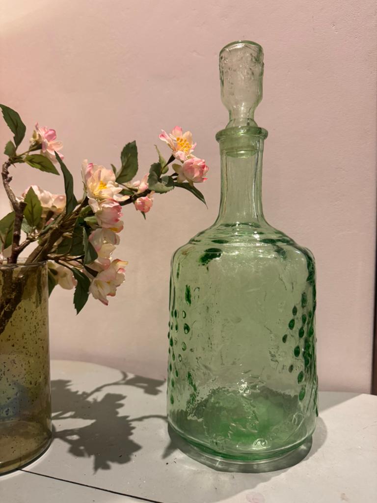Oude glazen wijn karaf, Antiek en Kunst, Ophalen of Verzenden