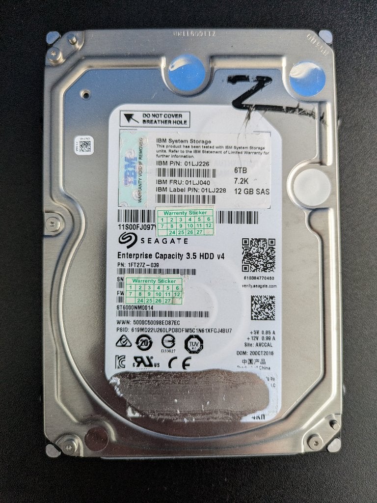 6TB SAS IBM Seagate Enterprise Drive, Computers en Software, Harde schijven, Intern, Gebruikt, SAS, HDD