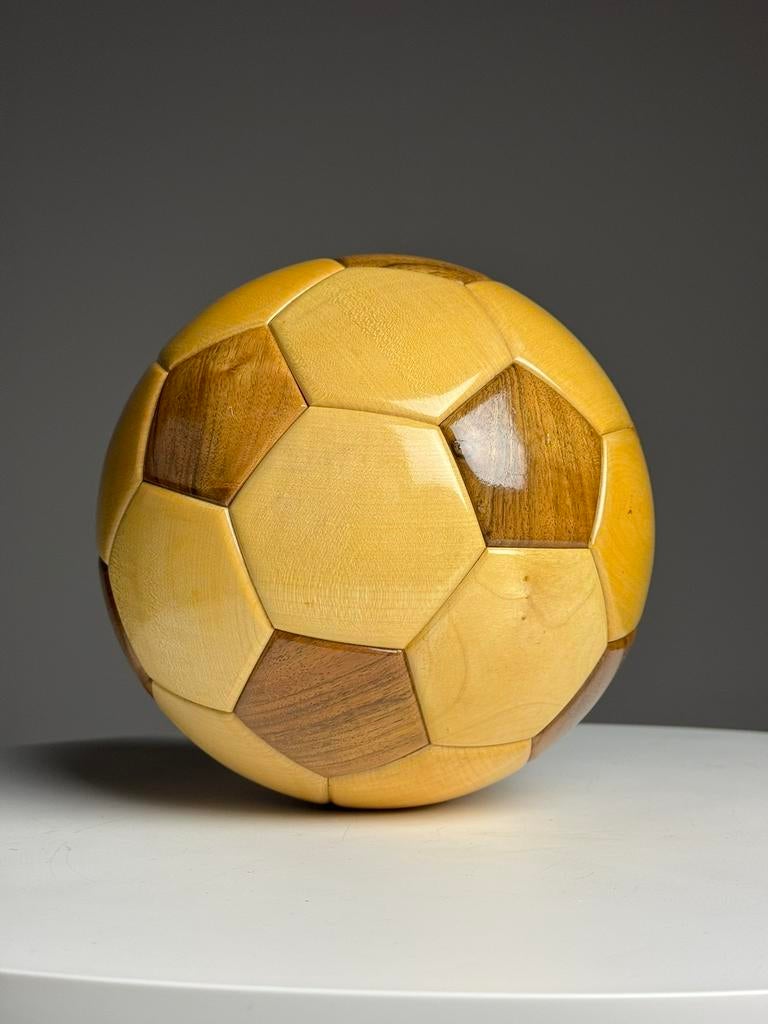 Houten voetbal vintage decoratie