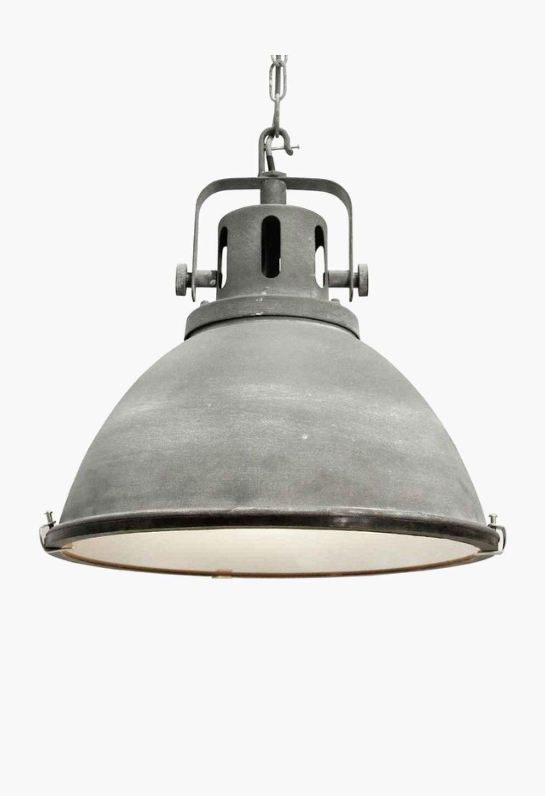 Industriële hanglamp Brillant Jesper beton grijs Ø38cm, Ophalen, Zo goed als nieuw, Metaal, Industrieel
