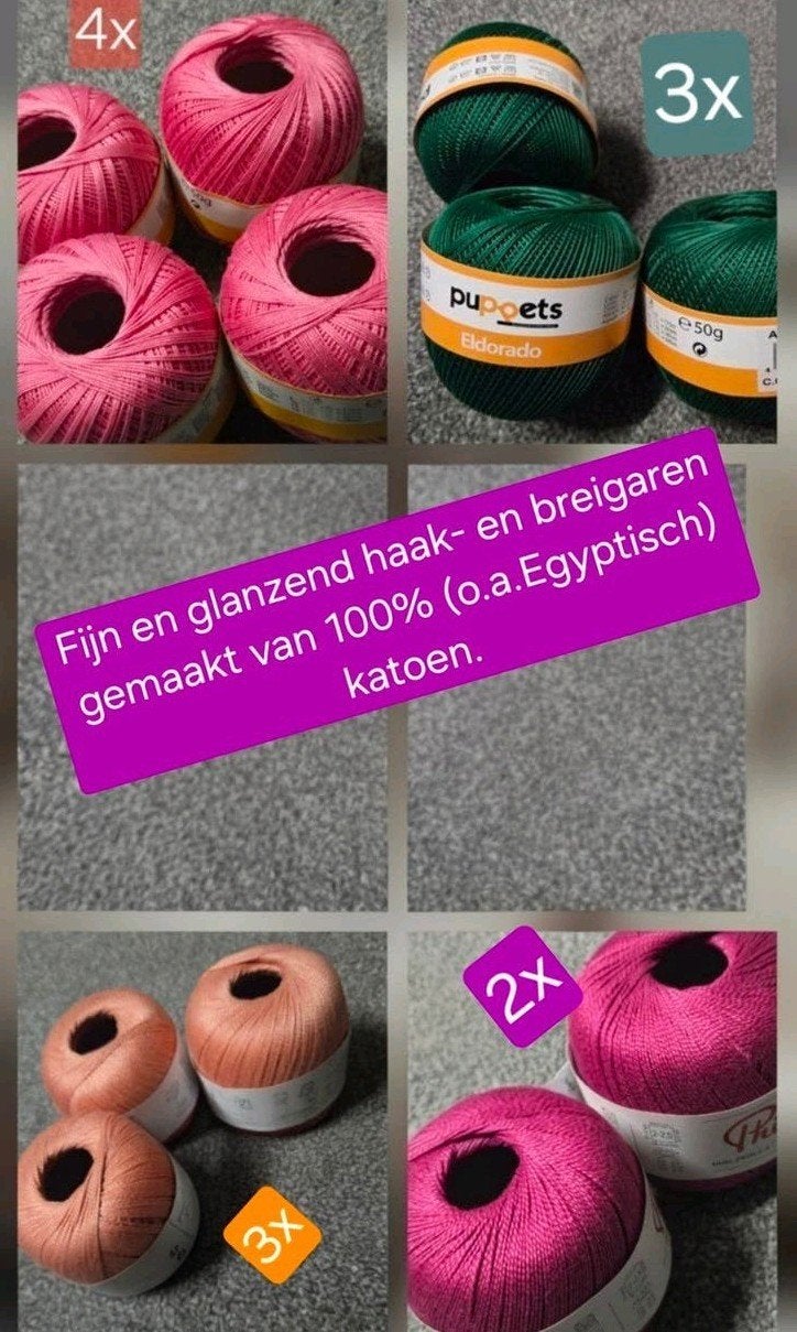 Katoen DIY-pakket: 12 bollen 100% katoen • Puppets & Phildar, Ophalen of Verzenden, Nieuw, Breien of Haken, Wol of Garen