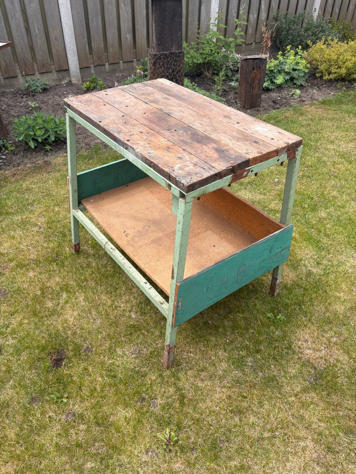 Industriële Werkbank / Koffiehoek Tafel, Ophalen, Gebruikt, 70 tot 120 cm