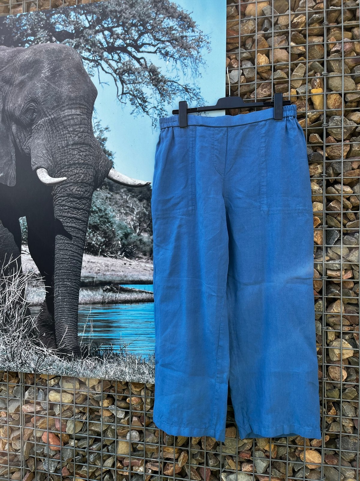 Marc O'Polo linnen broek blauw maat 42, Ophalen of Verzenden, Gedragen, Maat 42/44 (L), Blauw
