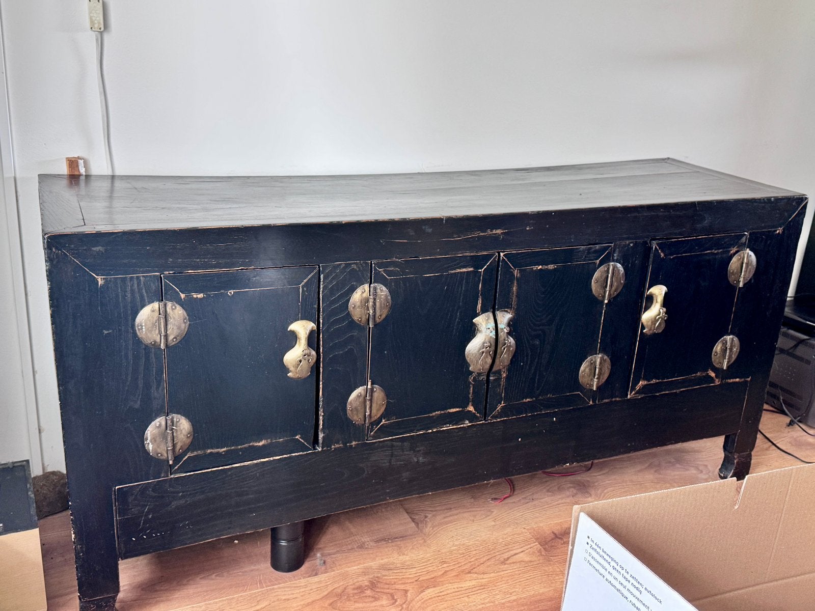 Prachtig Authentiek Chinees Dressoir / Bruidskast – Zwart, Huis en Inrichting, Ophalen, Gebruikt, Minder dan 25 cm