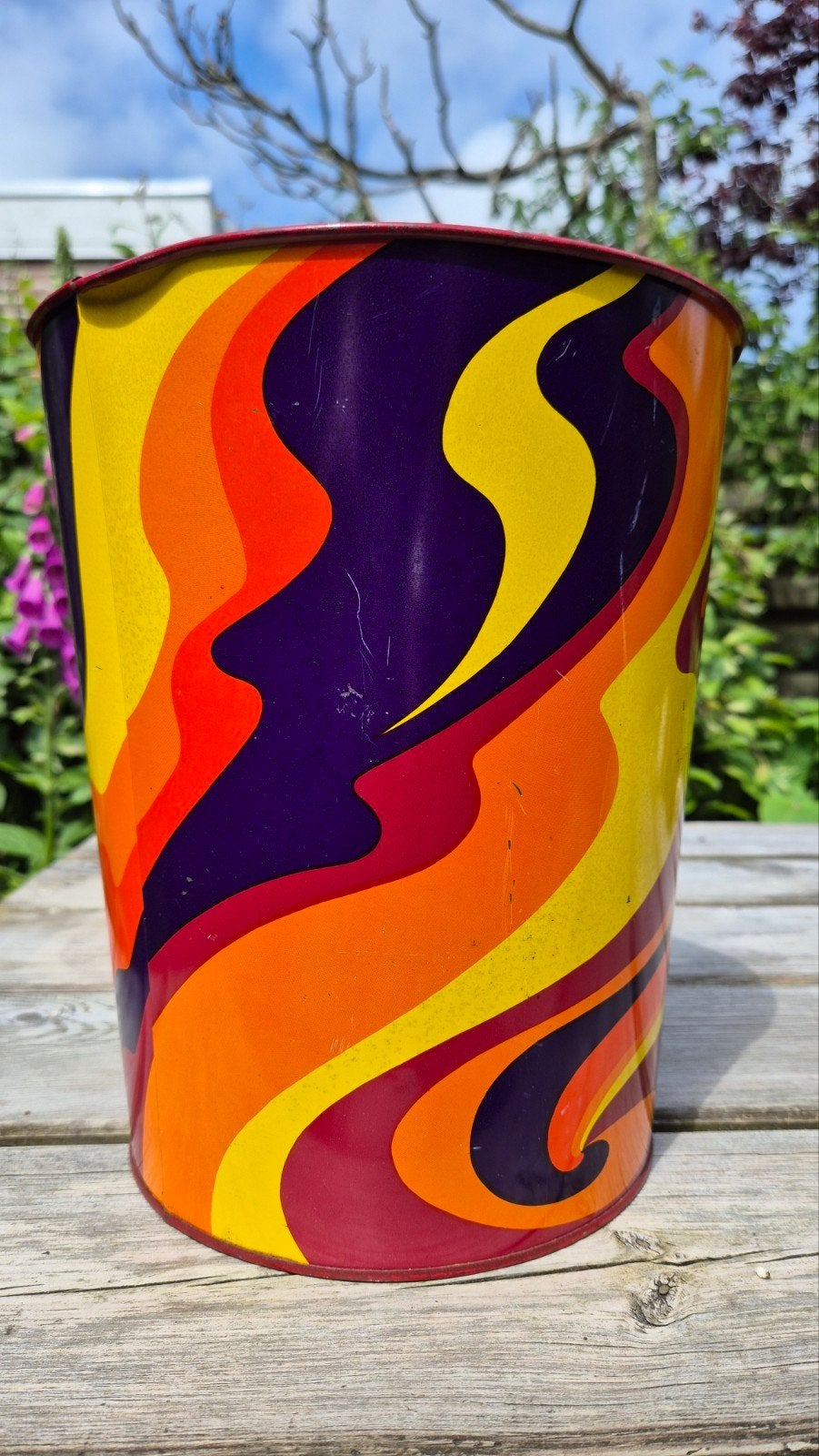 Vintage retro tomado prullenbak jaren 70, Huis en Inrichting, Woonaccessoires | Prullenbakken, Ophalen of Verzenden, Gebruikt