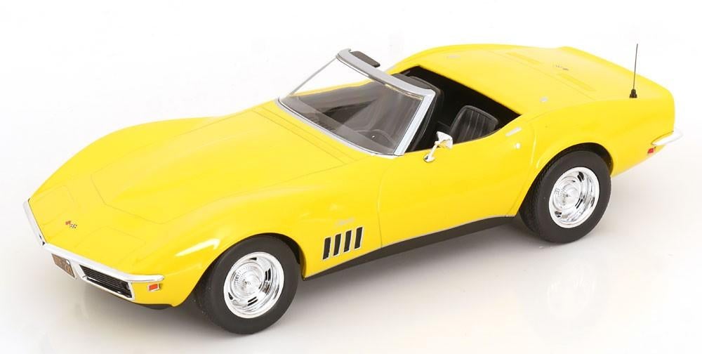 Chevrolet Corvette Cabriolet 1969 Geel 1-18 Norev, Tschuiten@hotmail.com, Auto, Frankrijk, Norev