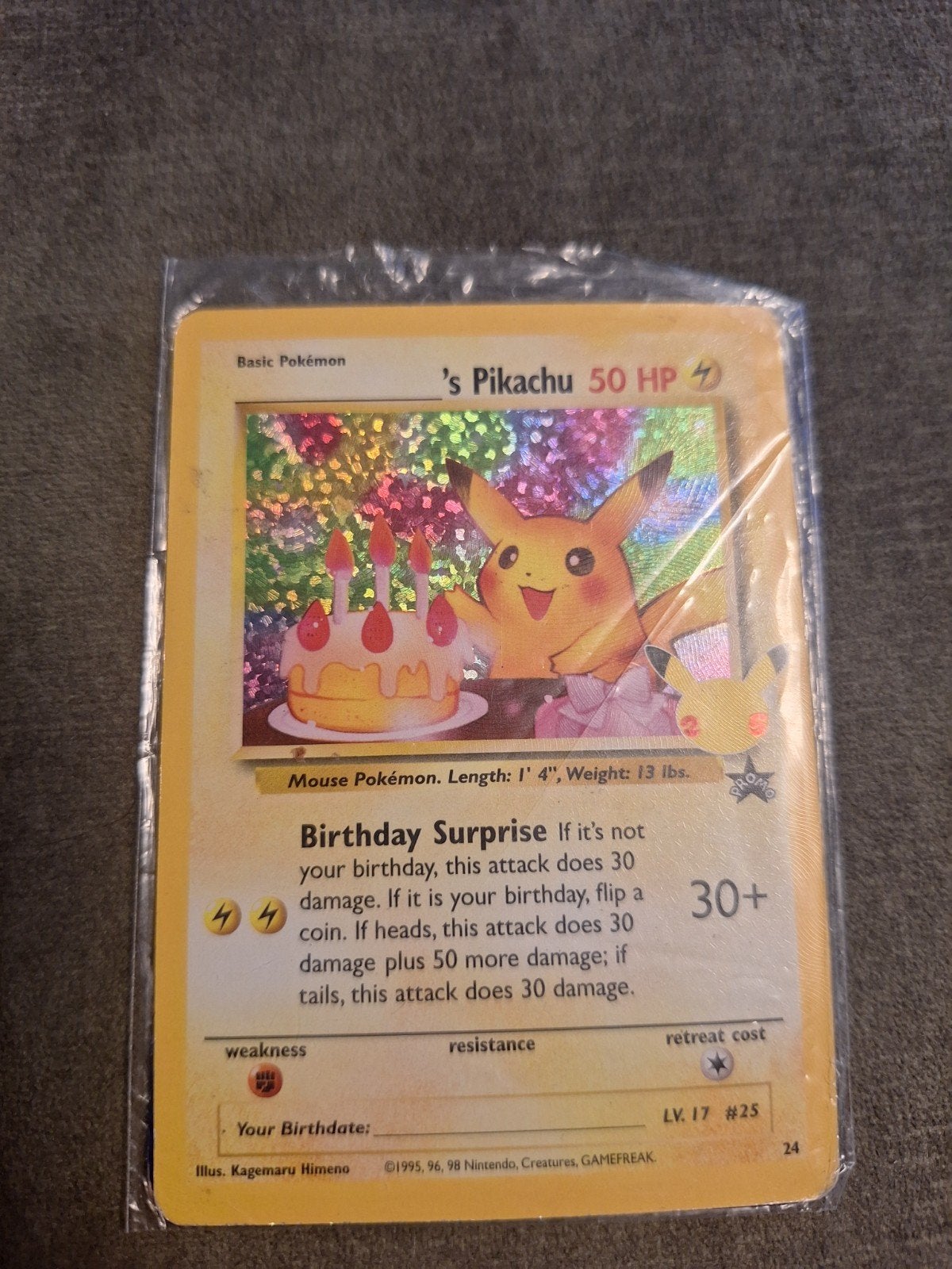 Pokémon Celebrations Birthday Pikachu Kaart, Ophalen of Verzenden