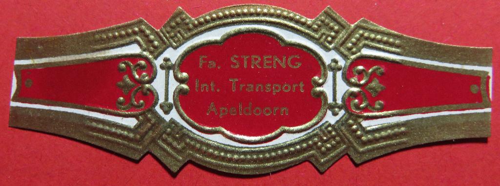 Reclamebandje Sigarenbandje Fa. Streng Transport Apeldoorn, Verzenden, Gebruikt, Sigarenbandjes