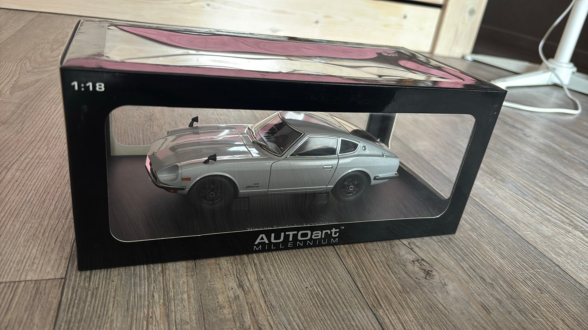 Nissan fairlady z grey autoart 1.18, Ophalen of Verzenden, Autoart, A, A