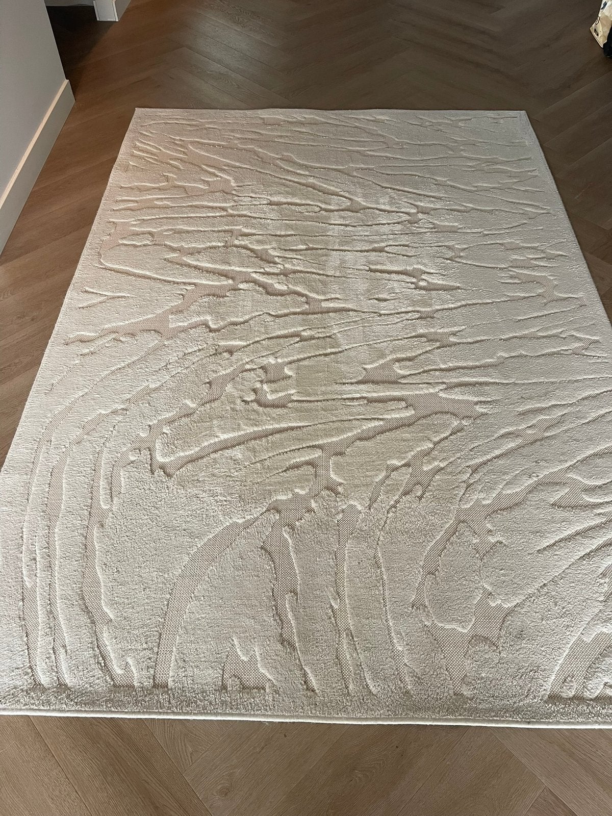 Modern wit vloerkleed, Ophalen, Zo goed als nieuw, Tweepersoons, 160 cm