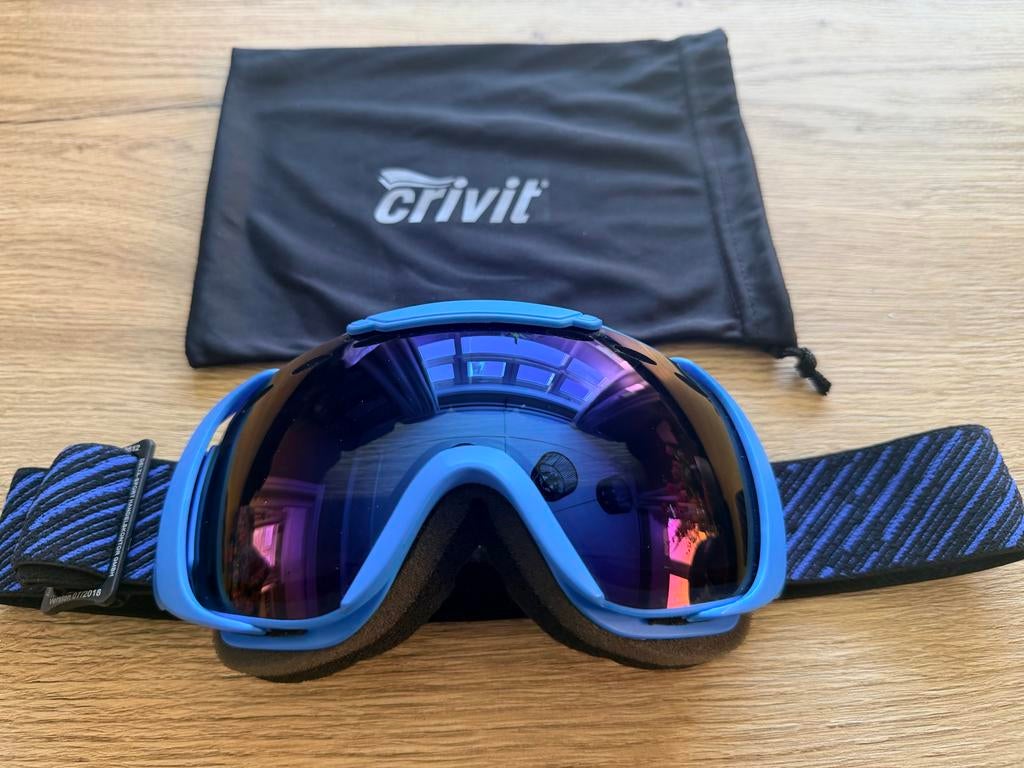 Crivit Ski- / Snowboardbril Blauw met Opbergtas, Overige merken, Gebruikt, Overige typen, Ophalen of Verzenden
