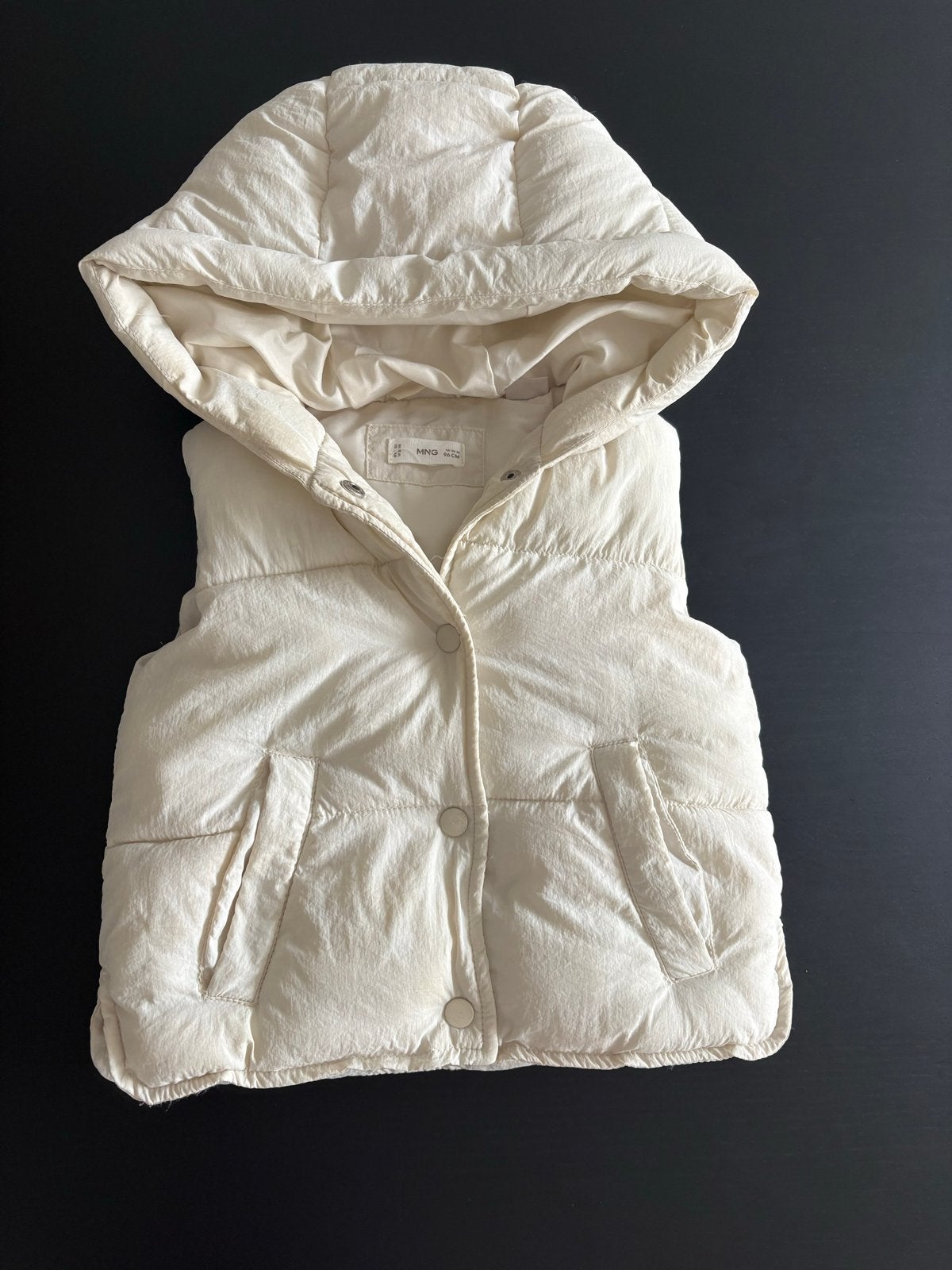 Mango bodywarmer maat 92 crème / offwhite, Kinderen en Baby's, Ophalen of Verzenden, Zo goed als nieuw, Jongen of Meisje, Jas