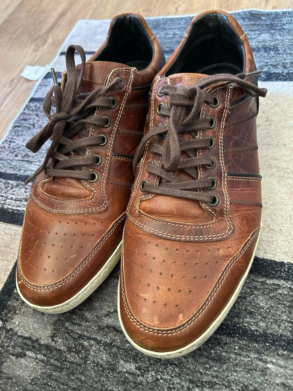 Reporter bruine leren sneakers - Maat 43, Kleding | Heren, Schoenen, Gedragen, Sneakers of Gympen, Bruin, Ophalen
