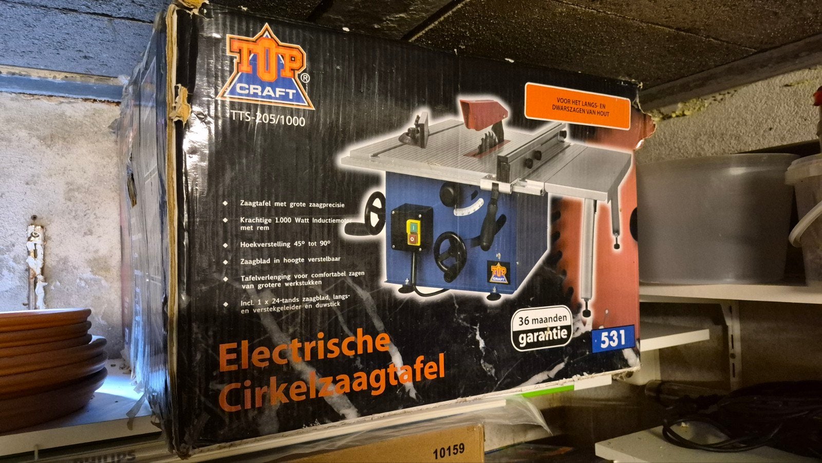 Top Craft TTS-205/1000 Elektrische Cirkelzaagtafel, Ophalen, Cirkelzaag, 70 mm of meer, Zo goed als nieuw