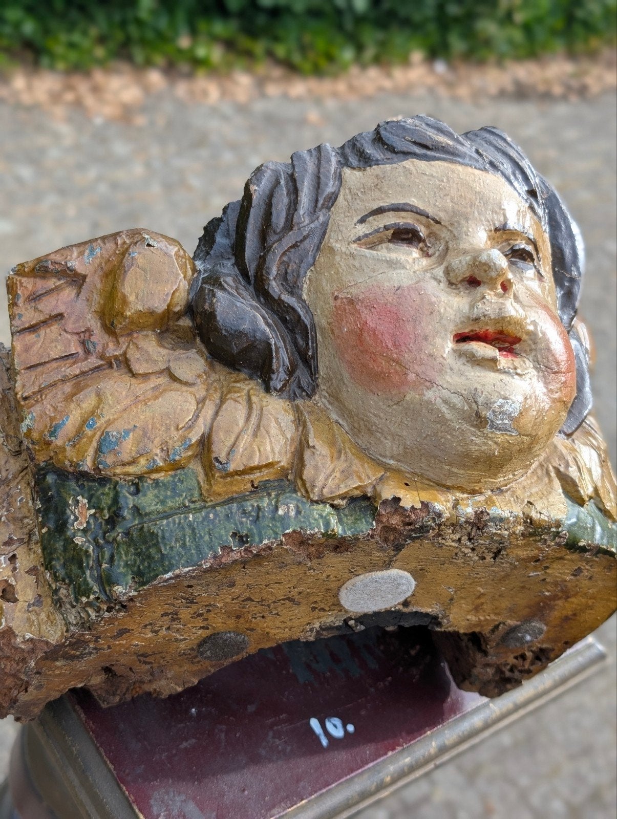 Antiek houtsnijwerk 18 eeuw 27x14 cm €135., Ophalen