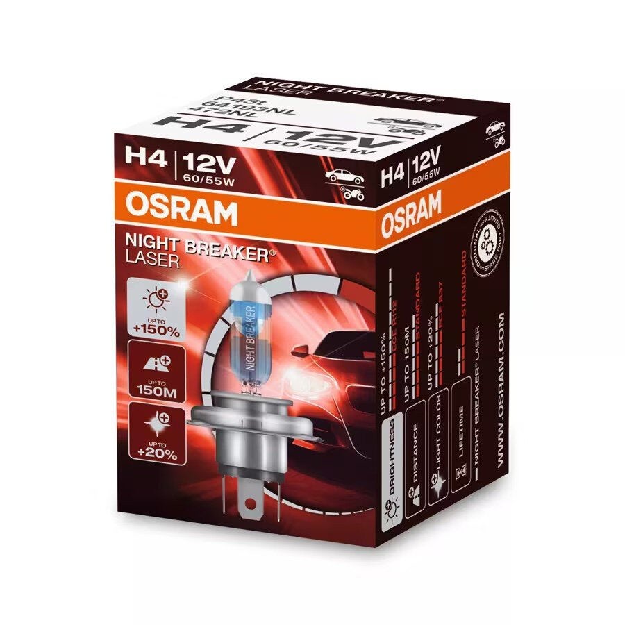 Osram Night Breaker H4 12V (60/55W) 2 stuks, Verzenden, Nieuw
