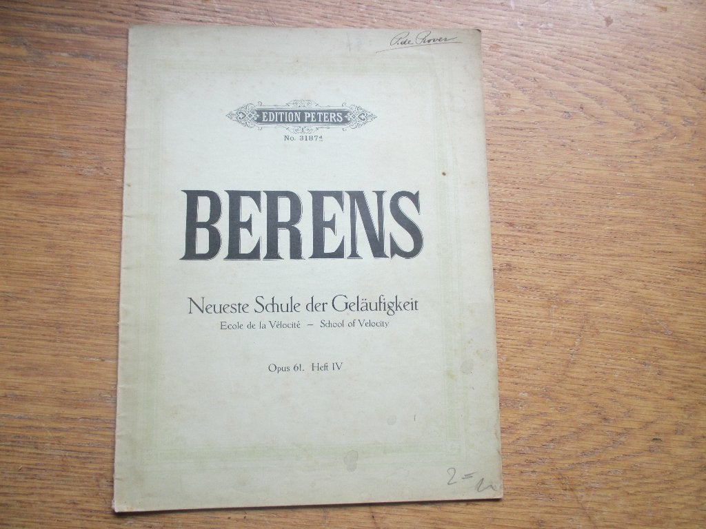 Berens-Nieuwste Schule der Geläufigkeit Op. 61 Heft IV-piano, Muziek en Instrumenten, Gebruikt, Klassiek, Les of Cursus, Ophalen of Verzenden