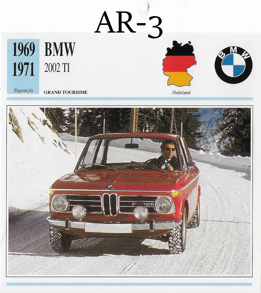 Ar3 autokaart bmw 2002 ti ( 1969 - 1971 ), Ophalen of Verzenden, Zo goed als nieuw, Auto's