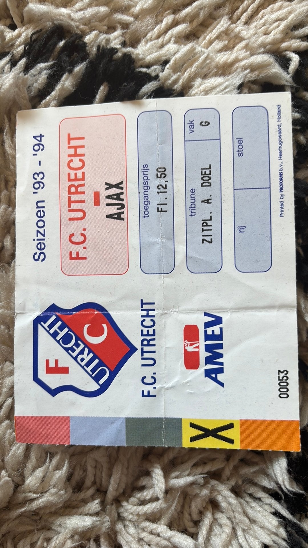 Oud stadiontticket kaartje, Verzamelen, Verzenden, Ajax, Poster, Plaatje of Sticker