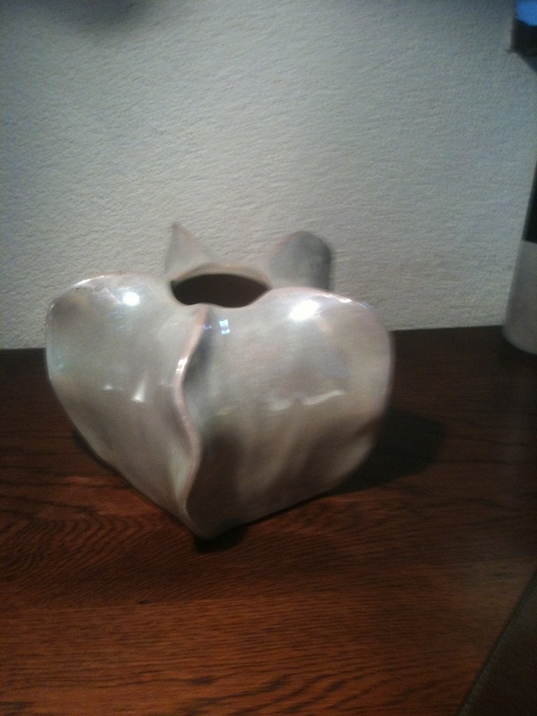 Design vaas PTMD parelmoer Br20 cm H14 cm, Meerkleurig, 14 cm, Ophalen of Verzenden, Zo goed als nieuw