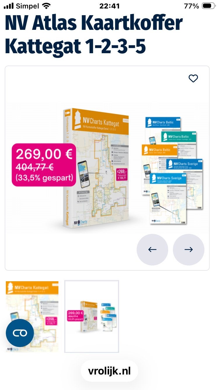 NV Atlas Kaartkoffer Kattegat 1-2-3-5 - Nieuw, Overige atlassen, 2000 tot heden, Nieuw, Europa Overig
