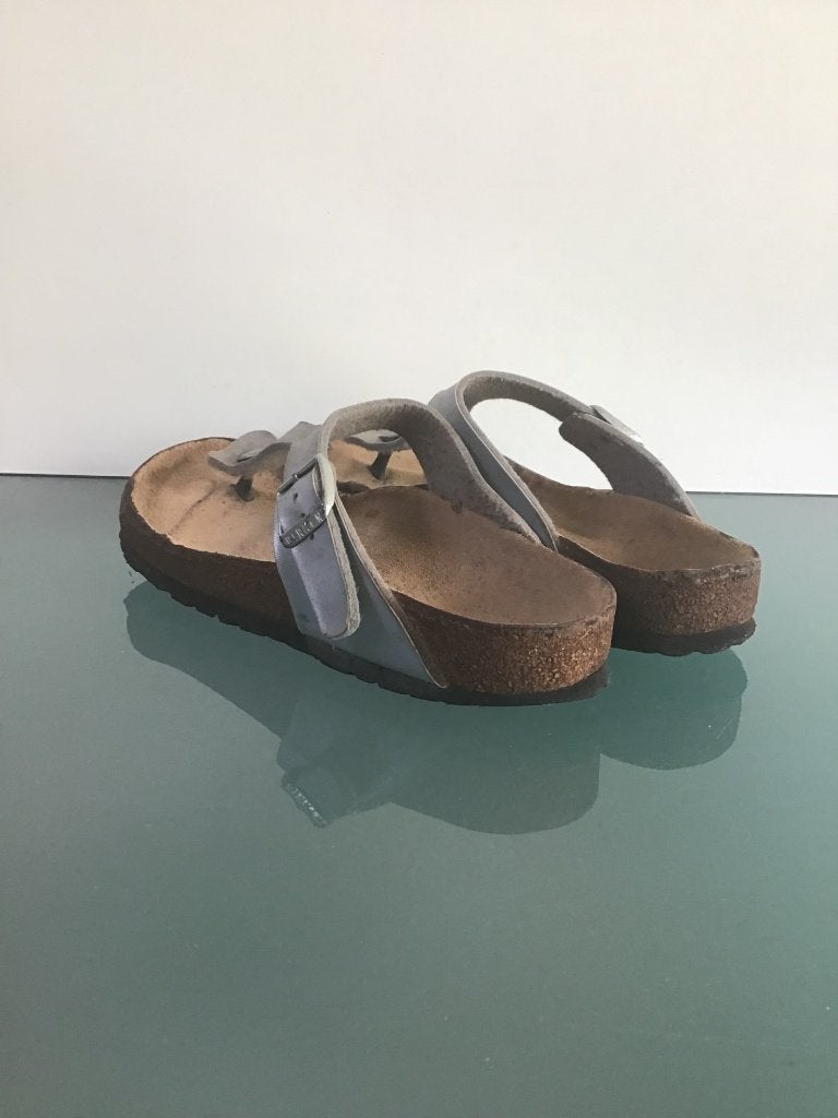 Birkenstock Gizeh 37 | Zilver | Gratis Verzenden, Slippers, Overige kleuren, Verzenden, Zo goed als nieuw