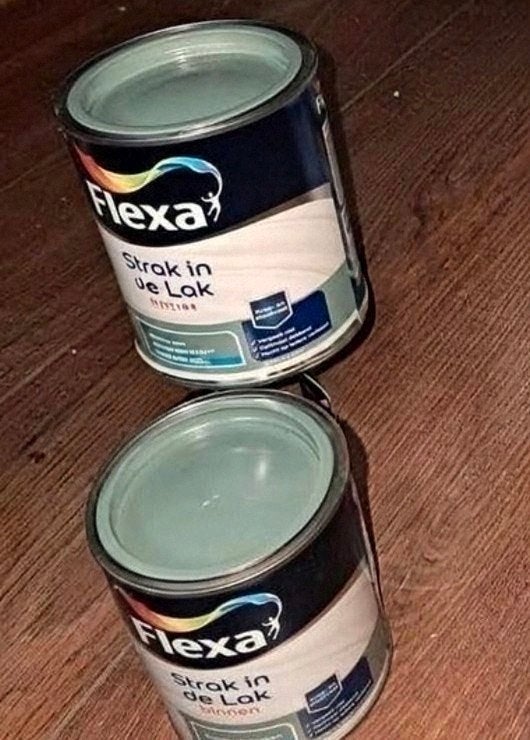 Vervalt 29/9: Flexa *eucalyptus verf zijdeglans Ongeopend, Ophalen, Nieuw, Verf, Minder dan 5 liter