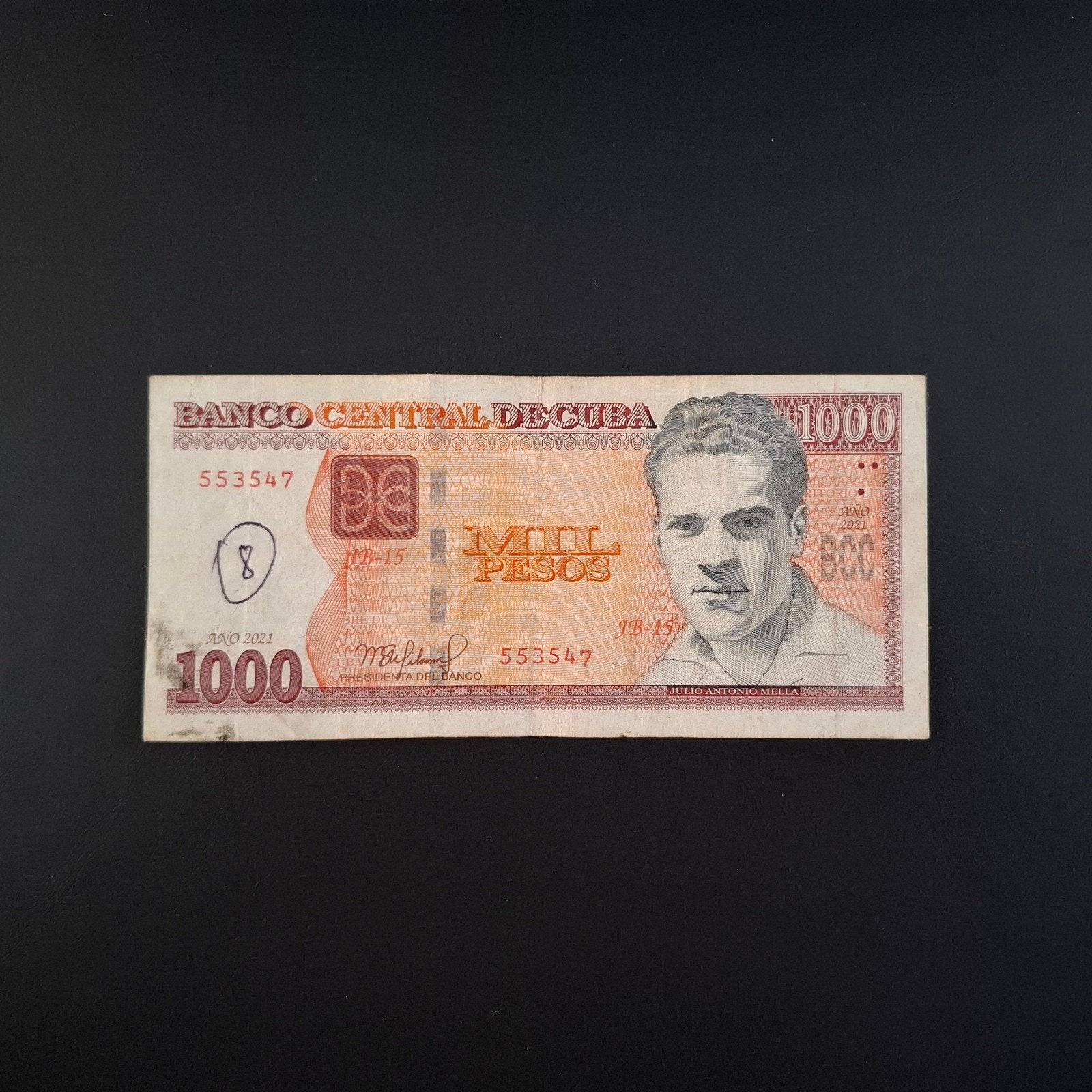 1000 peso Cuba #019, Ophalen of Verzenden, Noord-Amerika, Los biljet