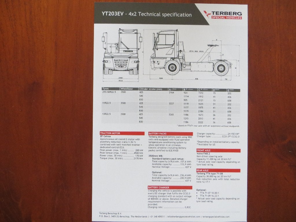 Terberg YT203EV – 4x2 Technical specification (2024), Boeken, Ophalen of Verzenden, Nieuw, Overige merken
