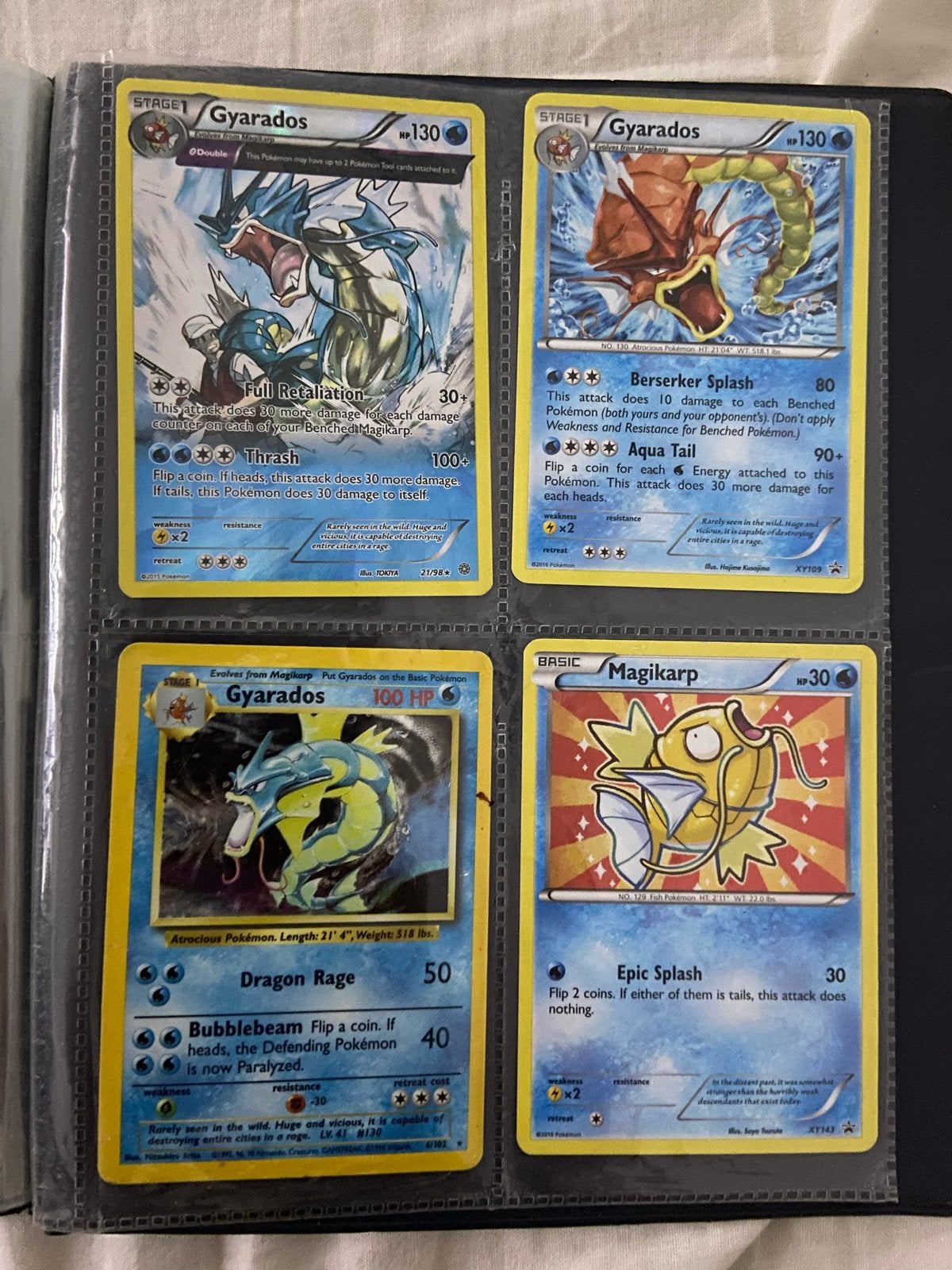 Pokémon kaarten: Gyarados en Magikarp collectie, Hobby en Vrije tijd, Ophalen of Verzenden, Gebruikt, Meerdere kaarten