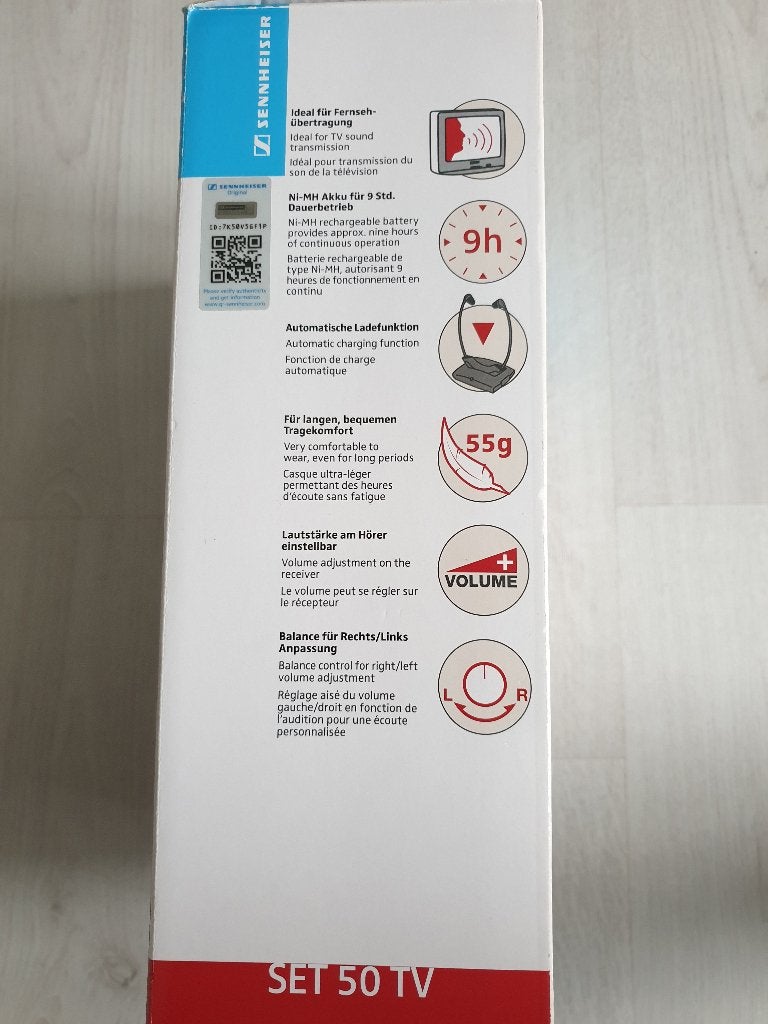 Sennheiser SET 50 TV Draadloze Infrarood TV Hoofdtelefoon, In-ear, Sennheiser, Draadloos, Ophalen of Verzenden