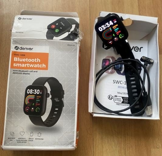 Denver SWC-185B BLACK Bluetooth smartwatch, Zwart, Ophalen of Verzenden, Zo goed als nieuw, GPS