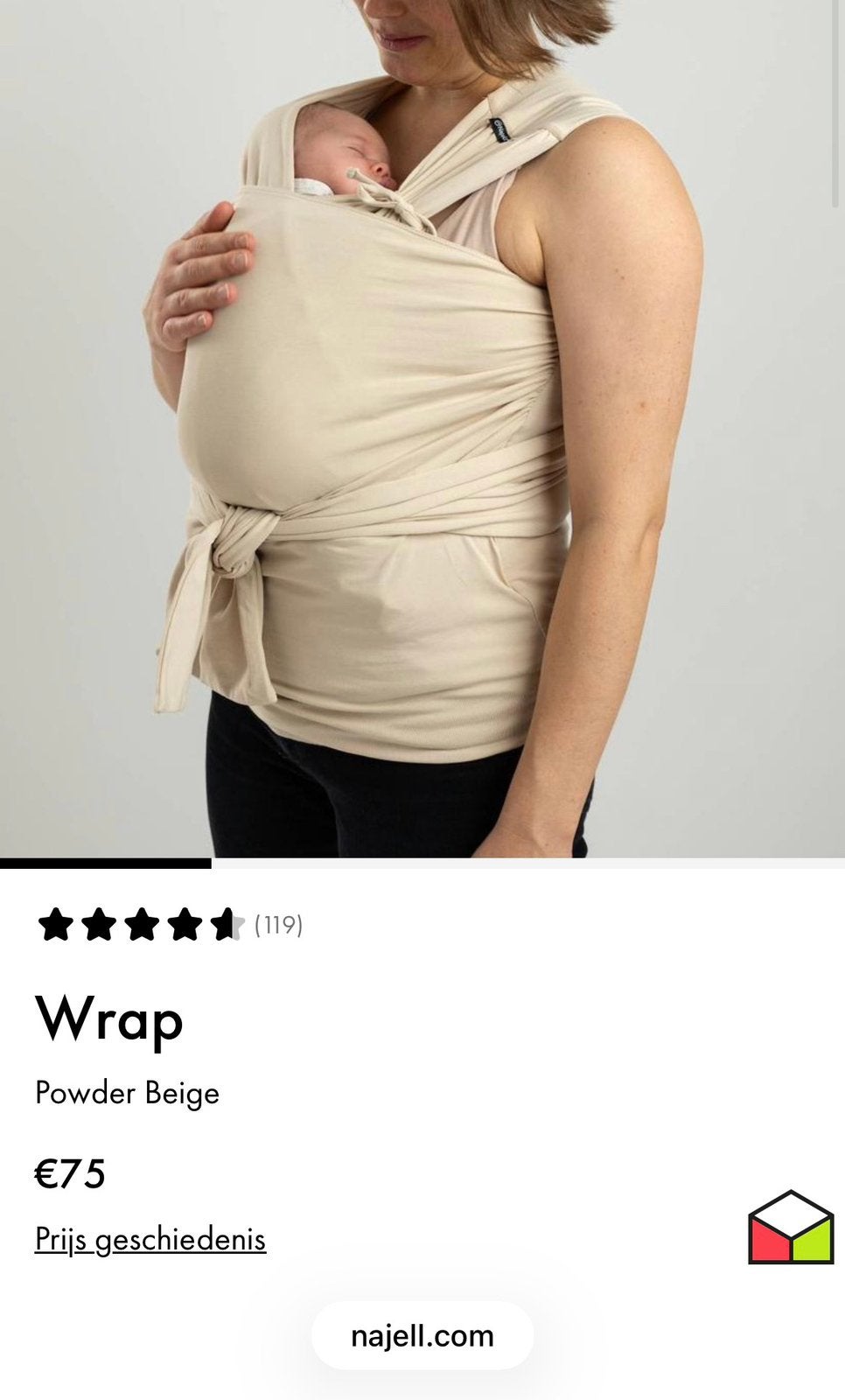 Najell t-shirt draagdoek beige, Kinderen en Baby's, Babydragers en Draagdoeken, Overige merken, Draagdoek, Ophalen of Verzenden