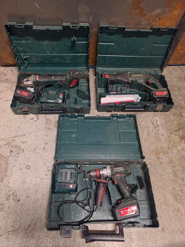 Metabo 18v accu slijptol - reciprozaag - schroefboormachine, Doe-het-zelf en Verbouw, Gereedschap | Boormachines, Ophalen of Verzenden