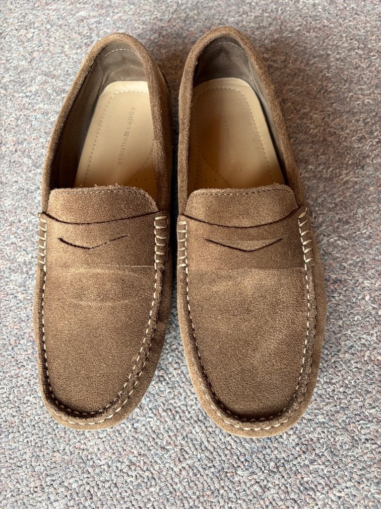 Tommy Hilfiger suède mocassins instappers maat 40 nieuw, Loafers, Bruin, Tommy Hilfiger, Nieuw