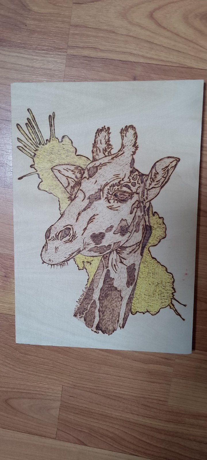 Giraffe pyrografie, Ophalen of Verzenden