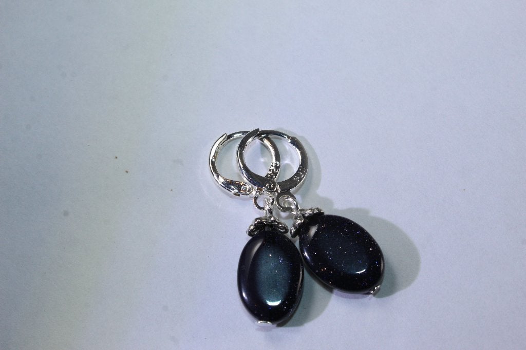 Lapis Lazuli Creolen - Blauwe Edelsteen Oorbellen, Overige materialen, Hangers, Blauw, Nieuw