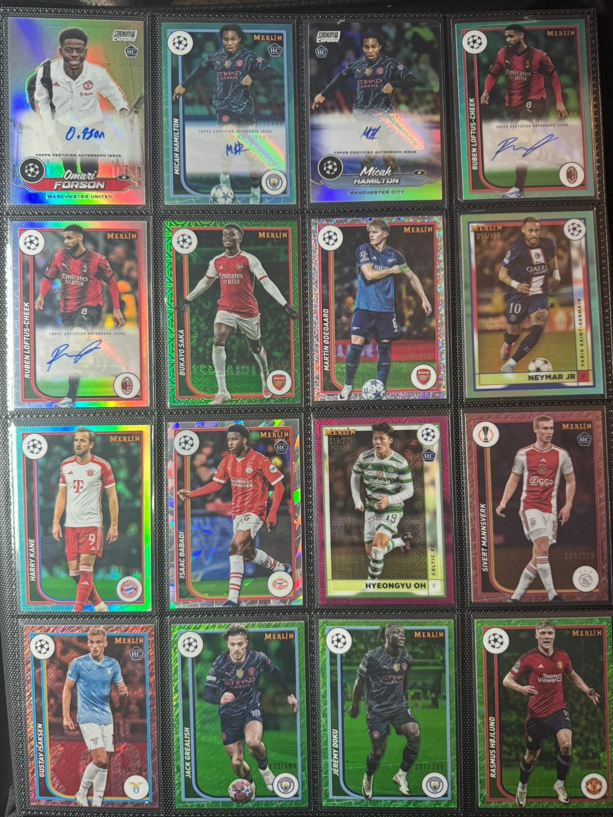 Voetbal plaatjes uit verschillende sets van Topps en Panini, Ophalen of Verzenden, Zo goed als nieuw, Meerdere plaatjes