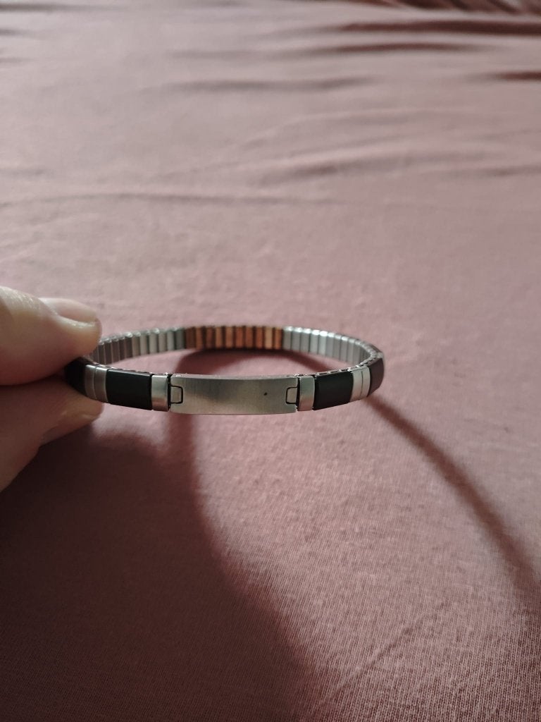 Energetix magneetsierraad stalen armband met zwarte accenten, Ophalen of Verzenden, Nieuw, Zwart, Staal